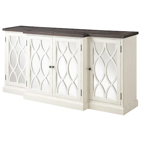 78" Buffect Storage Cabinet with Mirrored Accents